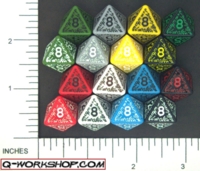 Dice : D8 OPAQUE ROUND SOLID Q WORKSHOP ELVEN 01