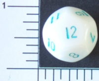 Dice : D12 OPAQUE ROUNDED IRIDESCENT CRYSTAL CASTE SATIN 1