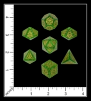 Dice : MINT85 NORSE FOUNDRY FEYWEAVE GLASS SHATTERED ZIRCON EMERALD