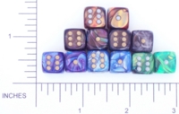 Dice : D6 OPAQUE ROUNDED IRIDESCENT CHESSEX LUSTROUS 02