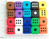 Dice : LG PLASTIC2 D6 OPAQUE ROUNDED SOLID BIRD TOY HOLLOW