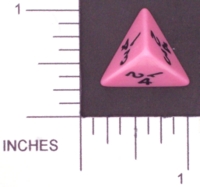 Dice : D4 OPAQUE ROUNDED SOLID PINK KOPLOW 01