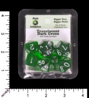 Dice : MINT65 ROLE FOR INITIATIVE TRANSLUCENT GREEN WITH WHITE