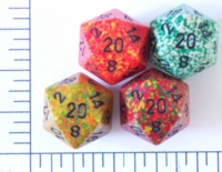 Dice : D20 OPAQUE ROUNDED SPECKLED WITH BLACK 3