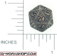 Dice : D20 CLEAR ROUNDED SOLID Q WORKSHOP SKULLY 01