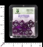 Dice : MINT65 ROLE FOR INITIATIVE TRANSLUCENT PURPLE WITH WHITE