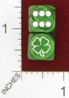 Dice : MINT25 CHESSEX CUSTOM FOR JSPASSNTHRU SHAMROCK 4 LEAF CLOVER 01