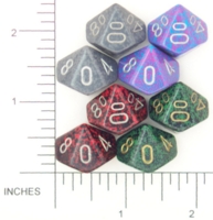 Dice : D10 OPAQUE ROUNDED SPECKLED WITH METAL 4
