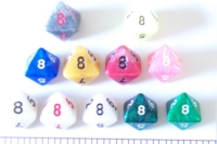 Dice : D8 OPAQUE ROUNDED IRIDESCENT 1