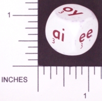 Dice : NON NUMBERED OPAQUE ROUNDED SOLID WHITE SPEACH 01
