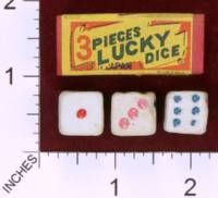 Dice : MINT29 UNKNOWN 3 PIECES LUCKY DICE MADE IN JAPAN 01