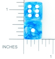 Dice : D6 CLEAR ROUNDED SWIRL CHESSEX NEBULA 01