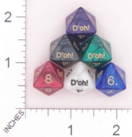 Dice : D8 OPAQUE ROUNDED SWIRL CRYSTAL CASTE DOH 01