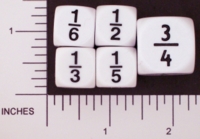 Dice : NUMBERED OPAQUE ROUNDED SOLID FAMILY LEARNING FRACTIONS 01