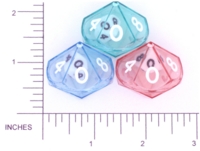 Dice : D10 CLEAR SHARP SOLID KOPLOW DOUBLE DICE 2