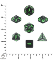 Dice : MINT70 Q WORKSHOP RUNIC CLASSIC BLACK WITH GREEN