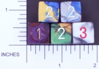 Dice : NUMBERED OPAQUE ROUNDED IRIDESCENT CHESSEX GEMINI 02