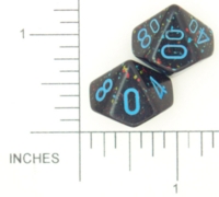 Dice : D10 OPAQUE ROUNDED SPECKLED WITH BLUE 2