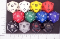 Dice : D20 OPAQUE ROUNDED SOLID CHESSEX 02