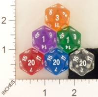 Dice : D20 CLEAR ROUNDED SOLID WEIBLE SPIELE 01