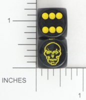 Dice : D6 OPAQUE ROUNDED SOLID FLYING BUFFALO SKULL 02