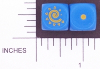 Dice : D6 OPAQUE ROUNDED SOLID BLUE GALE FORCE NINE 01