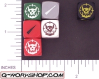 Dice : NON NUMBERED OPAQUE ROUNDED SOLID Q WORKSHOP ORC SCATTER 02
