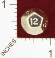 Dice : D12 OPAQUE ROUNDED SOLID CRYSTAL CASTE METALIC 01