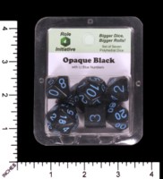 Dice : MINT65 ROLE FOR INITIATIVE OPAQUE BLACK WITH BLUE