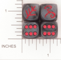 Dice : D6 OPAQUE ROUNDED IRIDESCENT DAGON 01