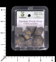 Dice : MINT65 ROLE FOR INITIATIVE OPAQUE GREY WITH GOLD