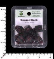 Dice : MINT65 ROLE FOR INITIATIVE OPAQUE BLACK WITH RED