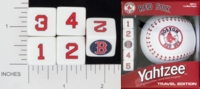 Dice : NUMBERED OPAQUE ROUNDED SOLID USAOPOLY BOSTON RED SOX YAHTZEE 01