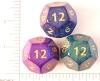 Dice : D12 OPAQUE ROUNDED IRIDESCENT CRYSTAL CASTE OTHERWORLDS JUMBO 1
