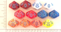 Dice : D10 OPAQUE ROUNDED SPECKLED WITH BLUE 1