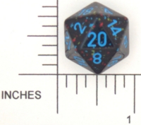 Dice : D20 OPAQUE ROUNDED SPECKLED WITH BLUE 3