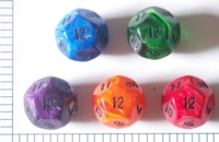 Dice : D12 OPAQUE ROUNDED SWIRL CRYSTAL CASTE SILK 1