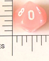 Dice : D10 TRANSLUCENT ROUNDED SOLID PINK