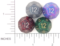 Dice : D12 OPAQUE ROUNDED SPECKLED WITH METAL 2