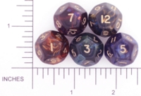 Dice : D12 OPAQUE ROUNDED IRIDESCENT CRYSTAL CASTE SPECTRUM 01