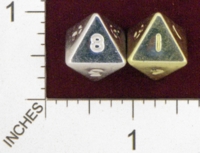 Dice : D8 OPAQUE ROUNDED SOLID CRYSTAL CASTE METALIC 01