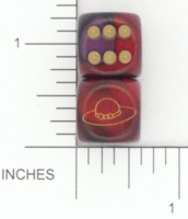 Dice : D6 OPAQUE ROUNDED SWIRL CHESSEX CUSTOM 02 FOR JSPASSNTHRU SOMBRERO