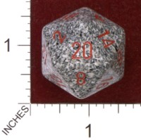 Dice : D20 OPAQUE ROUNDED SPECKLED CHESSEX GRANITE JUMBO 01
