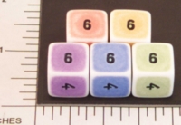 Dice : NUMBERED OPAQUE ROUNDED 2TONE CRYSTAL CASTE PORCELAIN