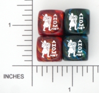 Dice : D6 2 OPAQUE ROUNDED SWIRL ADVANCING HORDES KNIGHT 01