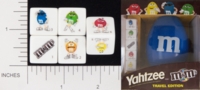 Dice : NUMBERED OPAQUE ROUNDED SOLID USAOPOLY M AND MS YAHTZEE 01