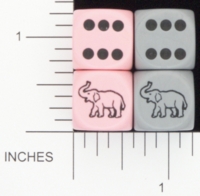 Dice : D6 OPAQUE ROUNDED SOLID KOPLOW ELEPHANT
