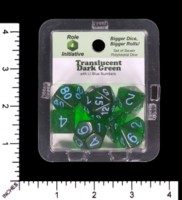 Dice : MINT65 ROLE FOR INITIATIVE TRANSLUCENT GREEN WITH BLUE