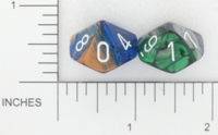 Dice : D10 OPAQUE ROUNDED IRIDESCENT CHESSEX 01