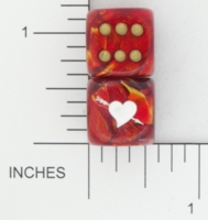 Dice : D6 OPAQUE ROUNDED SWIRL CHESSEX CUSTOM 07 FOR JSPASSINTHRUS